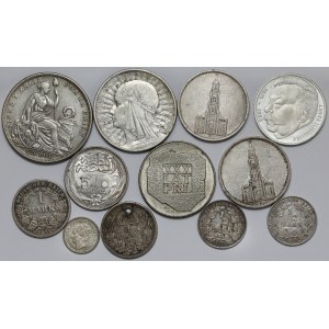 World, silver coins MIX, lot (12pcs)