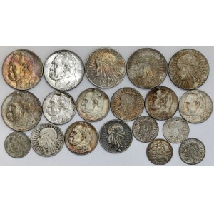 II RP zestaw srebrnych monet (19szt)