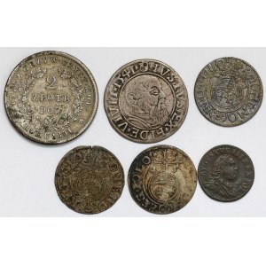 Powstanie 2 złote 1831 + półtoraki, grosz i szeląg (6szt)