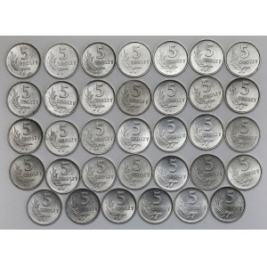 5 groszy 1958-1971 - mennicze - zestaw (34szt)