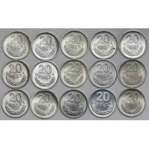20 groszy 1961-1970 - mennicze - zestaw (15szt)
