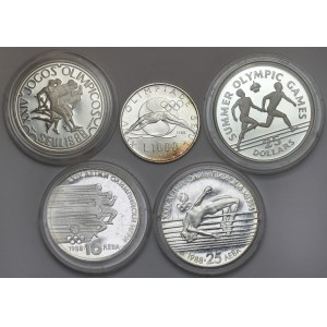 Summer Olympics 1988 Seoul - silver coins (5pcs)