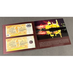 Singapore & Brunei Darussalam, 2x 20 Dollars 2007 - polymers - in folder