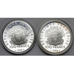 Summer Olympics 1996 Atlanta - 100 francs 1994 France (2pc).
