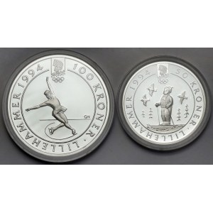 Zimowe Igrzyska Olimpijskie 1994 Lillehammer - 50 i 100 kroner Norwegia (2szt)