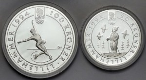 Zimowe Igrzyska Olimpijskie 1994 Lillehammer - 50 i 100 kroner Norwegia (2szt)