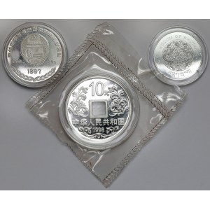 Olympische Winterspiele 1998 Nagano - Münzen und Medaille, Silber (3Stück)