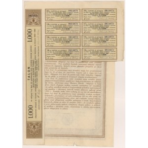 3% staatliche Landrente 1933, Anleihe über 1.000 PLN