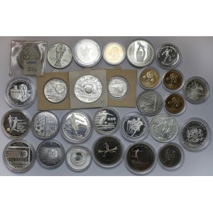 Soccer - set of coins and medals, including SILVER (28pcs)