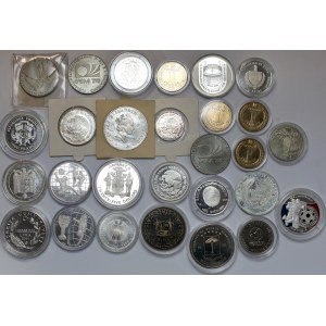 Soccer - set of coins and medals, including SILVER (28pcs)