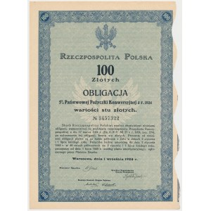 5% Poż. Konwersyjna 1924, Obligacja na 100 zł