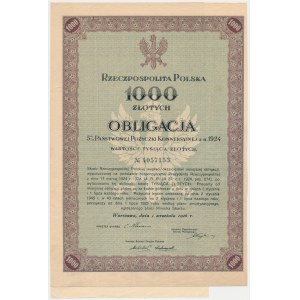5% Fire. Conversion 1926, Bond for PLN 1,000 - with coupon sheet