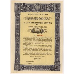 4.5% Fire. Internal 1937, Bond for 1,000 zlotys - C series