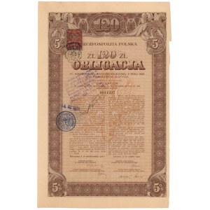 5% Conversion Fire. Railroad 1926, Bond for 120 zloty
