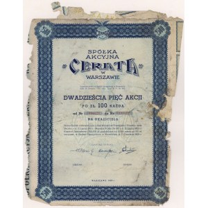 CERATA Joint Stock Company, 25x PLN 100 1939