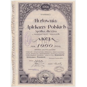 Wholesale Pharmacists of Poland, 1,000 mkp 1921