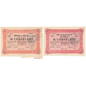 H. CEGIELSKI Tow. Akc., 100 Zloty und 2x 100 Zloty 1929 (2 Stck.)