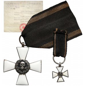 Army of Ochot. gen. Bulak-Balachowicz, Cross of Valor with miniature and certificate