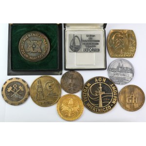 Medals with the theme of AGH - oil and mining industry (10pcs)