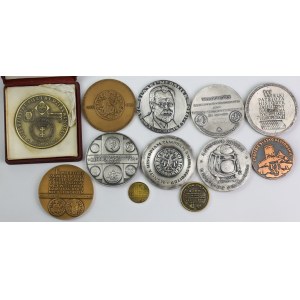 Medals and tokens with numismatic themes (12pcs)