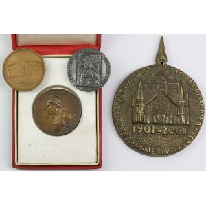Medale, zestaw, w tym odlew medalu Konarskiego (4szt)