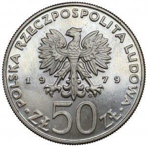 Próba MIEDZIONIKIEL 50 złotych 1979 Mieszko I - półpostać