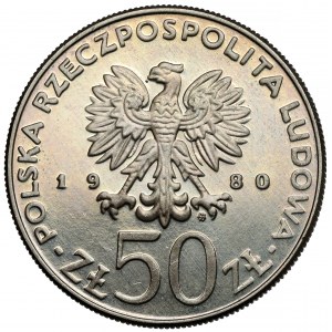 MIEDZIONIKIEL 50 zloty Probe 1980 Bolesław Chrobry - Inschrift darunter