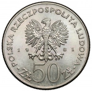 MIEDZIONIKIEL 50 Zloty Probe 1981 Bolesław II Śmiały