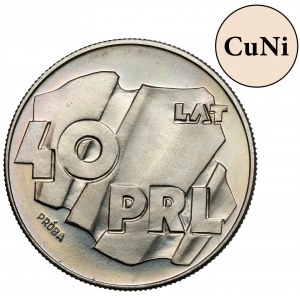 Próba MIEDZIONIKIEL 100 złotych 1984, 40 lat PRL