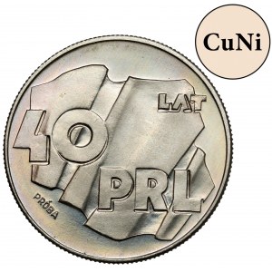 MIEDZIONIKIEL 100 zloty Probe 1984, 40 Jahre PRL