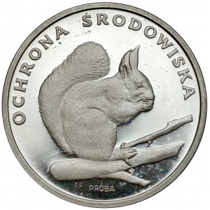 Próba SREBRO 500 złotych 1985 Wiewiórka - TECHNOLOGICZNA