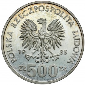 Próba SREBRO 500 złotych 1985 Wiewiórka - TECHNOLOGICZNA