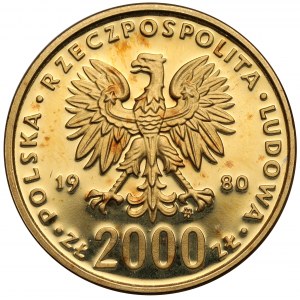 Próba ZŁOTO 2000 złotych 1980 Bolesław I Chrobry - RZADKOŚĆ