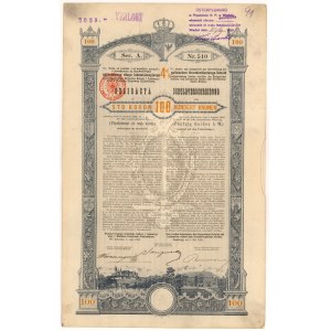 Lviv, Feuer. Königreich Galizien... 1893 Anleihe über 100 Kronen