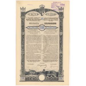 Lwów, Poż. Królestwa Galicyi... 1893 r. Obligacja na 2.000 koron