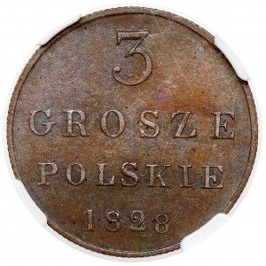 3 grosze polskie 1828 FH - nowe bicie Warszawa