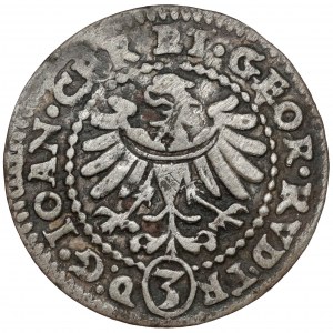 Schlesien, Jan Chrystian und Jerzy Rudolf, 3 krajcary 1606, Zloty Stok - VOLLES DATUM