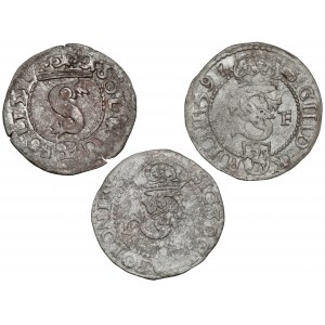 Sigismund III Vasa, Olkusz and Wschowa shillings 1592-1596 (3pc)