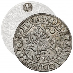 Sigismund II Augustus, Vilnius 1550 halber Pfennig - seltene Sorte