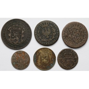 Copper coins, Poland and the world, set (6pcs)