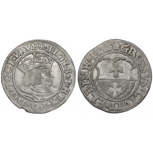 Sigismund I the Old, Torun 1529 and Elblag 1535 pennies, set (2pcs)