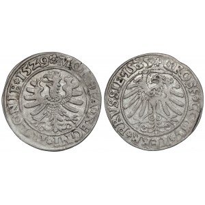 Sigismund I the Old, Cracow 1529 and Toruń 1535 pennies, set (2pcs)