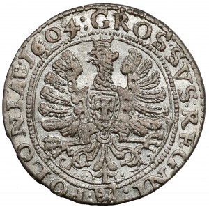 Zygmunt III Waza, Grosz Kraków 1604 - piękny