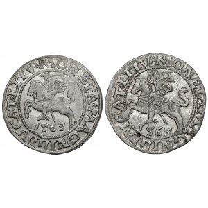 Sigismund II Augustus, halber Pfennig Vilnius 1563 und 1565 (2 Stück)