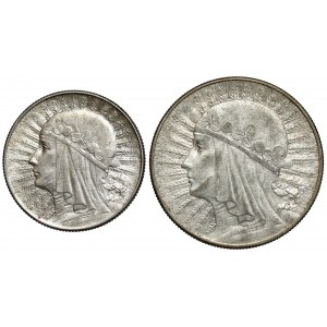 Głowa Kobiety 5 złotych 1934 i 10 złotych 1932, zestaw (2szt)