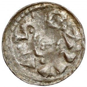 Boleslaw II the Bold, Denarius with rider - cross and flower