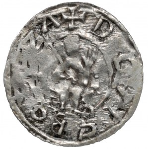 Boleslaw III. von Wrymouth, Denarius - Fürst auf dem Thron - DENARIV