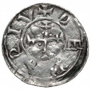 Boleslaw III the Wry-mouthed, Denarius - Prince on the Throne - DENARIV