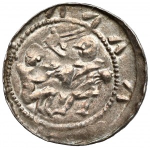 Ladislaus II the Exile, Denarius - Eagle and Hare - star / triangles