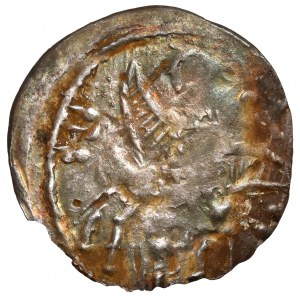 Boleslaw IV the Curly, Denarius - Prince on the Throne / Eagle - rare